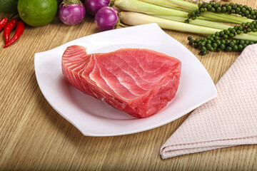Raw fresh tuna steak for grill