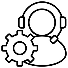 Customer Care outline icon.