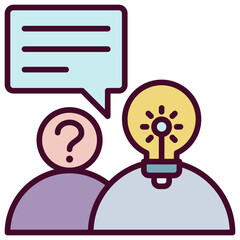 Expert Advice outline color icon.