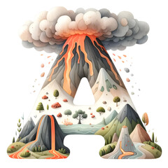 Alphabet in volcano