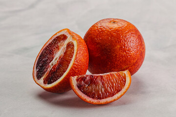 Red Sicilian orange ripe and juicy