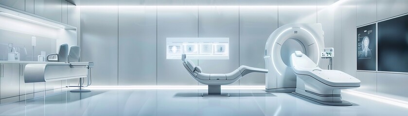 Nanomedicine clinic, sleek and minimalist, administering microscopic robots for healing, in a serene, advanced setting , Sports Photography