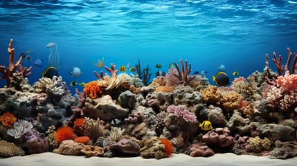 Fototapeta na wymiar coral reef and fishes high definition(hd) photographic creative image