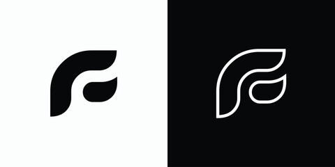 Curved initial F vector logo design with modern, simple, clean and abstract style. - obrazy, fototapety, plakaty