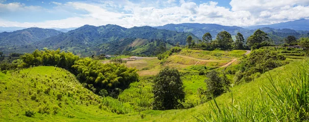 Wandcirkels aluminium Green hills in Colombia © Galyna Andrushko