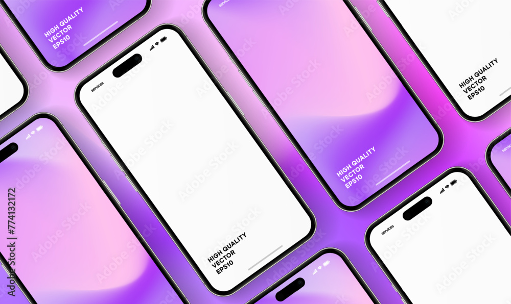 Leinwandbilder 3d realistic high quality smartphone mockup with isolated background. smart phone mockup collection.