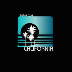 Beach Club California summer beach t shirt design