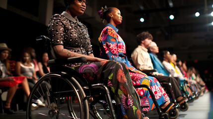 group of disabled black people on a catwalk