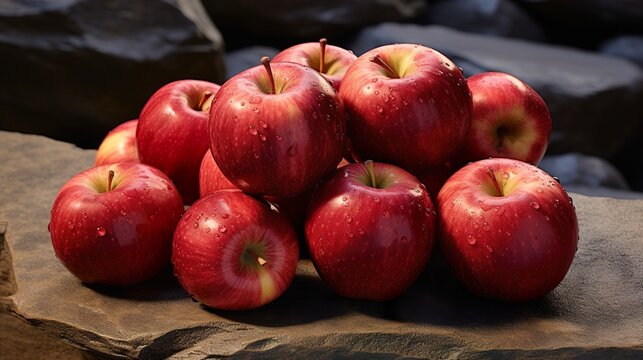 red apples on a wooden table high definition(hd) photographic creative image