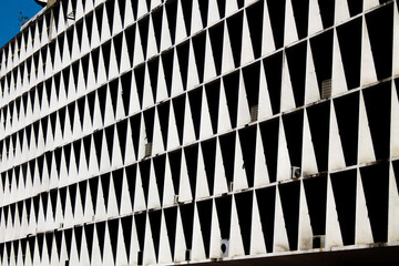 Abstract geometric patterns in the architecture of city buildings