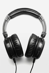 Fototapeta na wymiar Large black headphones