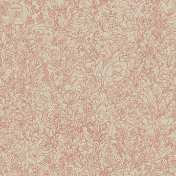 Untitled orange cream floral seamless pattern freehand floral collection 