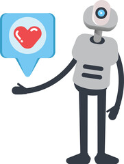 Robot Character and Heart Message
