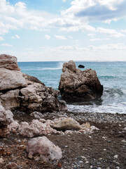 Fototapeta na wymiar Cypriot Coastal Serenity rocks and sea