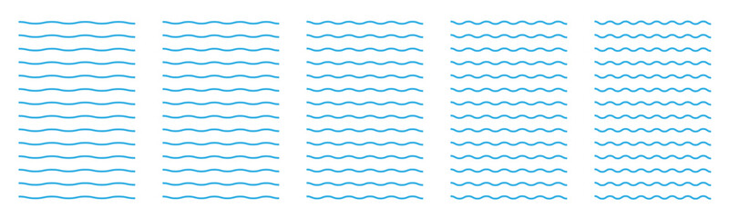 Set of wavy zigzag lines. Wave thin line background. Vector zigzag and wavy  horizontal underline. Vector illustration
