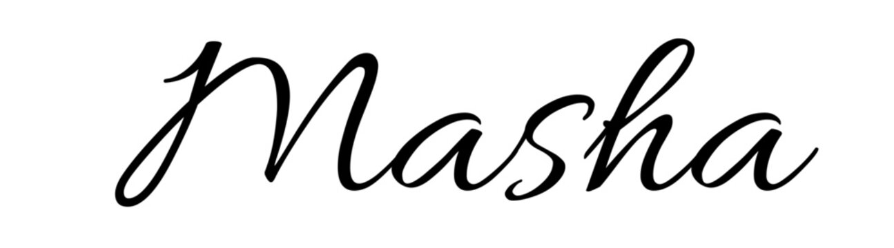 Masha - black color - name written - ideal for websites,, presentations, greetings, banners, cards,, t-shirt, sweatshirt, prints, cricut, silhouette, sublimation
