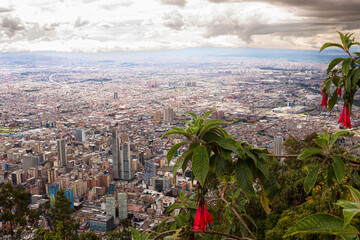 Panoramic of the city Bogotá – Colombia at sunset