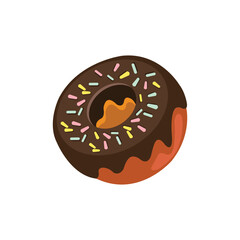 Vector illustration of donut isolated white background.