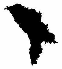 Moldova silhouette map