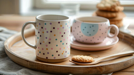 Fototapeta premium cup of coffee and cookies