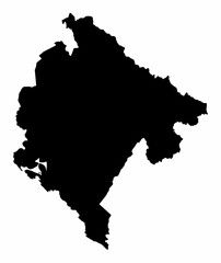 Montenegro silhouette map