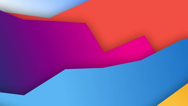 Live wallpaper animation from wavy shapes filled colorful shapes with parallax effect, 4K seamless loop abstract background