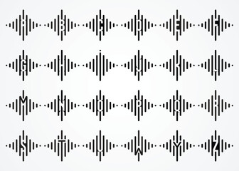 set bundle letter A - Z Music logo design collection with gradient style