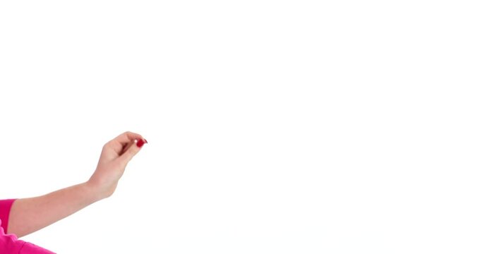 Hand popping an orange balloon with safety pin closeup on white background 4k movie. Unrealizable dreams concept