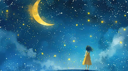 Magical Night A Girl and the Cosmos