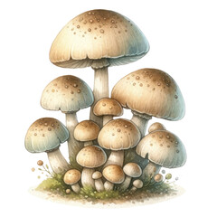Cute mushroom watercolor , Woodland animals watercolor illustration