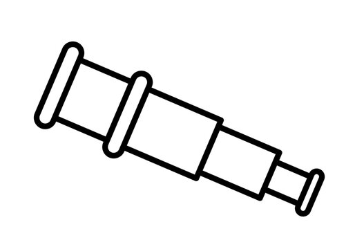 Icono de catalejo en fondo blanco.