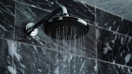 Close-up of a vintage-inspired, high-quality rain shower head, capturing the essence of luxury and classic bathroom design ideas