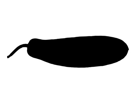 black eggplant silhouette on white background clip art preview
