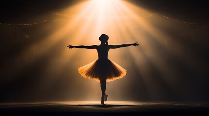 The grace and beauty of a ballerina - obrazy, fototapety, plakaty