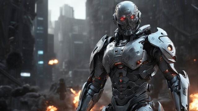  Futuristic soldier evil guy in armor  render science fiction illustration 