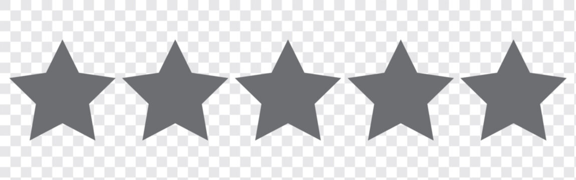 Five stars customer product rating review flat icon for apps and websites. vector illustration. EPS 10