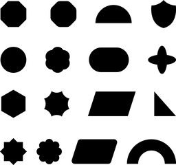 Black vector shapes. Set of geometric shapes black vector image