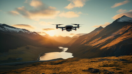 Fototapeta na wymiar Drone in the mountains