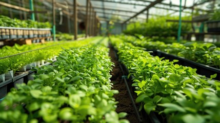Organic hydroponic vegetable cultivation farm, Field vegetable fresh organic farm, Vegetable hydroponic system for health food, generative ai - obrazy, fototapety, plakaty