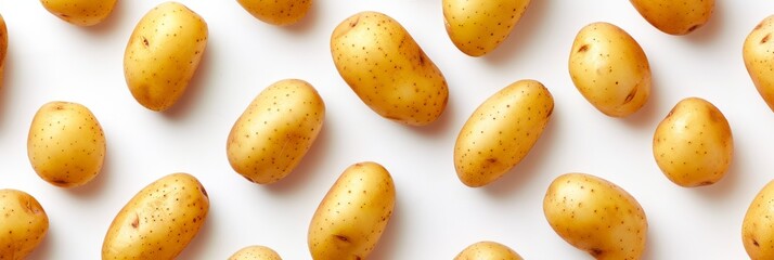 Pattern formed by potatoes against a white background