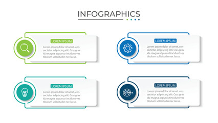 Fototapeta na wymiar Vector infographic design template with 4 options or steps