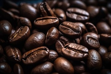 Fototapeta premium Realistic Coffee Beans Close Up Photo