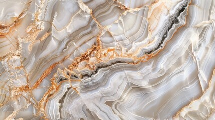 Detailed view of a luxurious light marble surface, revealing intricate patterns and textures