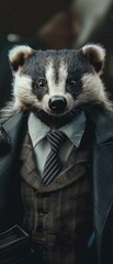 A badger in a law firm, representing tenacity and persistence in legal affairs