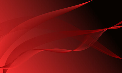 red lines wave curves with smooth gradient abstract background