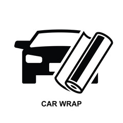 Car wrap icon. Car wrapping icon isolated on background vector illustration.