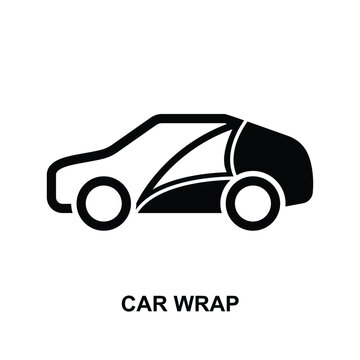 Car wrap icon. Car wrapping icon isolated on background vector illustration.