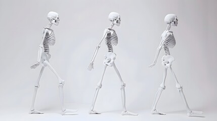 Black and white illustration of a human skeleton, perfect for medical presentations or death-related designs