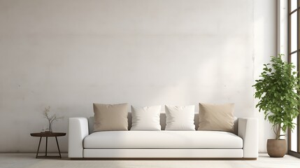 Mock up. White cushion on couch. 