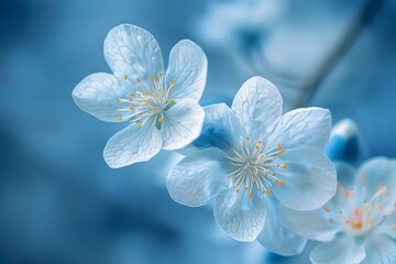 Fototapeta na wymiar Floral artwork prints, blue and white flower designs, artificial intelligence generated art